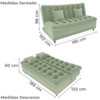 Sofa Cama 2 Lugares 185 cm Duda Tecido Boucle F494 Oliva Milani Store