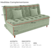 Sofa Cama 2 Lugares 185 cm Duda Tecido Boucle F494 Oliva Milani Store