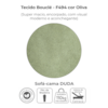 Sofa Cama 2 Lugares 185 cm Duda Tecido Boucle F494 Oliva Milani Store