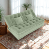 Sofa Cama 2 Lugares 185 cm Duda Tecido Boucle F494 Oliva Milani Store