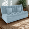 Sofa Cama 2 Lugares 185 cm Duda Tecido Boucle F495 Azul Milani Store