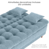 Sofa Cama 2 Lugares 185 cm Duda Tecido Boucle F495 Azul Milani Store