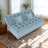 Sofa Cama 2 Lugares 185 cm Duda Tecido Boucle F495 Azul Milani Store