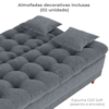 Sofa Cama 2 Lugares 185 cm Duda Tecido Boucle F497 Cinza Milani Store