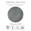 Sofa Cama 2 Lugares 185 cm Duda Tecido Boucle F497 Cinza Milani Store