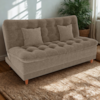 Sofa Cama 2 Lugares 185 cm Duda Tecido Boucle F498 Marrom Milani Store