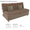 Sofa Cama 2 Lugares 185 cm Duda Tecido Boucle F498 Marrom Milani Store