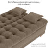 Sofa Cama 2 Lugares 185 cm Duda Tecido Boucle F498 Marrom Milani Store