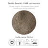 Sofa Cama 2 Lugares 185 cm Duda Tecido Boucle F498 Marrom Milani Store