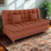 Sofa Cama 2 Lugares 185 cm Duda Tecido Pompeia G500 Terracota Milani Store