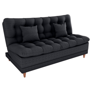 Sofa Cama 2 Lugares 185 cm Duda Tecido Pompeia G501 Chumbo Milani Store
