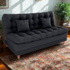 Sofa Cama 2 Lugares 185 cm Duda Tecido Pompeia G501 Chumbo Milani Store