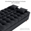 Sofa Cama 2 Lugares 185 cm Duda Tecido Pompeia G501 Chumbo Milani Store
