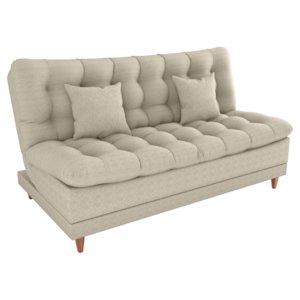 Sofa Cama 2 Lugares 185 cm Duda Tecido Pompeia G504 Bege Milani Store