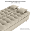Sofa Cama 2 Lugares 185 cm Duda Tecido Pompeia G504 Bege Milani Store
