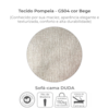 Sofa Cama 2 Lugares 185 cm Duda Tecido Pompeia G504 Bege Milani Store