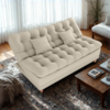 Sofa Cama 2 Lugares 185 cm Duda Tecido Pompeia G504 Bege Milani Store