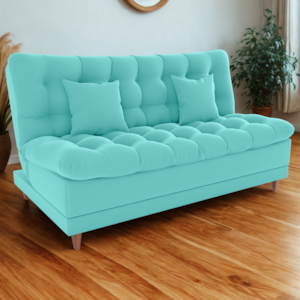 Sofa Cama 2 Lugares 185 cm Duda Veludo Deluxe Sofistc Verde Milani Store