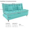 Sofa Cama 2 Lugares 185 cm Duda Veludo Deluxe Sofistc Verde Milani Store