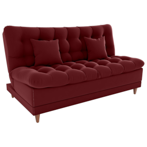 Sofa Cama 2 Lugares 185 cm Duda Veludo E432 Vermelho Milani Store Sofa Cama 2 Lugares 185 cm Duda Veludo E432 Vermelho Milani Store