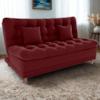 Sofa Cama 2 Lugares 185 cm Duda Veludo E432 Vermelho Milani Store