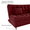 Sofa Cama 2 Lugares 185 cm Duda Veludo E432 Vermelho Milani Store