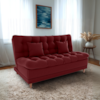 Sofa Cama 2 Lugares 185 cm Duda Veludo E432 Vermelho Milani Store