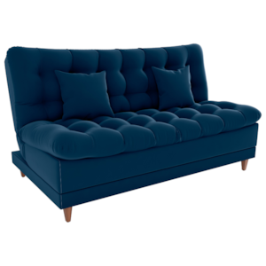 Sofa Cama 2 Lugares 185 cm Duda Veludo E433 Azul Milani Store Sofa Cama 2 Lugares 185 cm Duda Veludo E433 Azul Milani Store