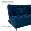 Sofa Cama 2 Lugares 185 cm Duda Veludo E433 Azul Milani Store