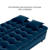 Sofa Cama 2 Lugares 185 cm Duda Veludo E433 Azul Milani Store