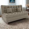Sofa Cama 2 Lugares 185 cm Duda Veludo E434 Marrom Claro Milani Store