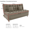 Sofa Cama 2 Lugares 185 cm Duda Veludo E434 Marrom Claro Milani Store