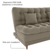 Sofa Cama 2 Lugares 185 cm Duda Veludo E434 Marrom Claro Milani Store