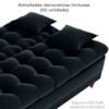 Sofa Cama 2 Lugares 185 cm Duda Veludo Inca E451 Preto Milani Store