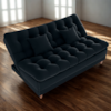 Sofa Cama 2 Lugares 185 cm Duda Veludo Inca E451 Preto Milani Store