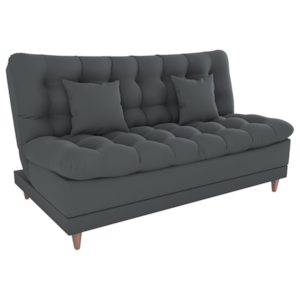 Sofa Cama 2 Lugares 185 cm Duda Veludo Light B250 Cinza Milani Store
