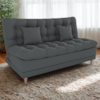 Sofa Cama 2 Lugares 185 cm Duda Veludo Light B250 Cinza Milani Store