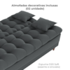 Sofa Cama 2 Lugares 185 cm Duda Veludo Light B250 Cinza Milani Store