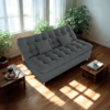 Sofa Cama 2 Lugares 185 cm Duda Veludo Light B250 Cinza Milani Store