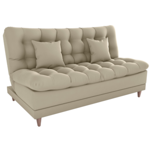 Sofa Cama 2 Lugares 185 cm Duda Veludo Light B251 Bege Milani Store