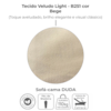 Sofa Cama 2 Lugares 185 cm Duda Veludo Light B251 Bege Milani Store