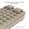 Sofa Cama 2 Lugares 185 cm Duda Veludo Light B251 Bege Milani Store