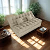 Sofa Cama 2 Lugares 185 cm Duda Veludo Light B251 Bege Milani Store