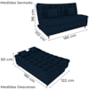 Sofa Cama 2 Lugares 185 cm Duda Veludo Light B254 Azul Milani Store