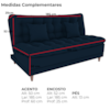 Sofa Cama 2 Lugares 185 cm Duda Veludo Light B254 Azul Milani Store