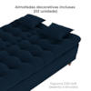 Sofa Cama 2 Lugares 185 cm Duda Veludo Light B254 Azul Milani Store