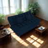 Sofa Cama 2 Lugares 185 cm Duda Veludo Light B254 Azul Milani Store