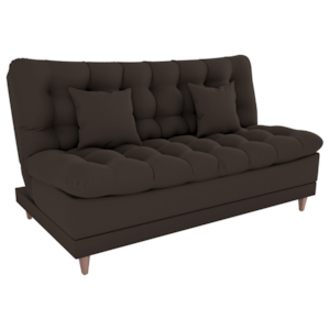 Sofa Cama 2 Lugares 185 cm Duda Veludo Light B255 Marrom Milani Store