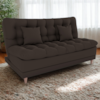 Sofa Cama 2 Lugares 185 cm Duda Veludo Light B255 Marrom Milani Store