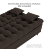 Sofa Cama 2 Lugares 185 cm Duda Veludo Light B255 Marrom Milani Store